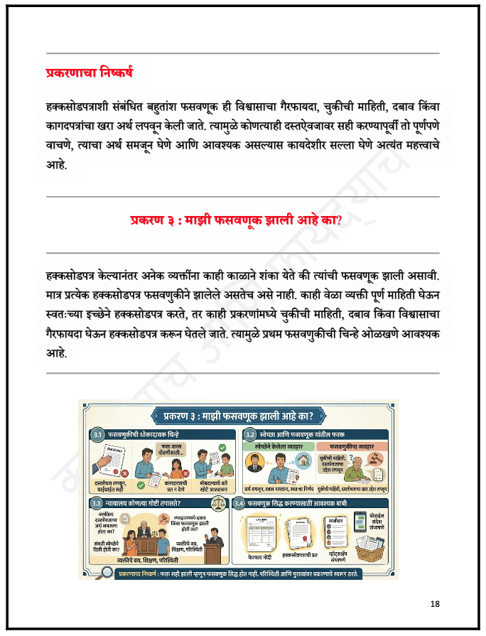 हक्कसोडपत्र : हिस्सा परत मिळविणे, फसवणूक आणि कायदेशीर उपाय - 2